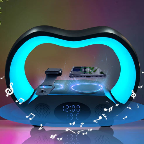 New 6 In 1 Multi-function Wireless Charger Night Light Bluetooth-compatible Speaker