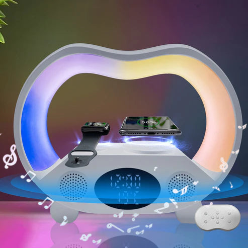 New 6 In 1 Multi-function Wireless Charger Night Light Bluetooth-compatible Speaker